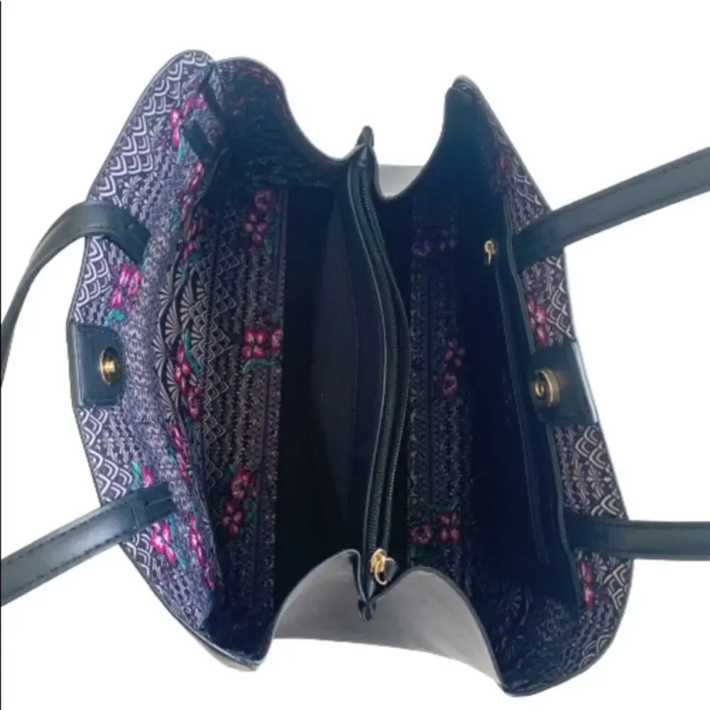 Nanette Lepore Purse Handbag McKenna Black Shouter Tote Handbag Bag